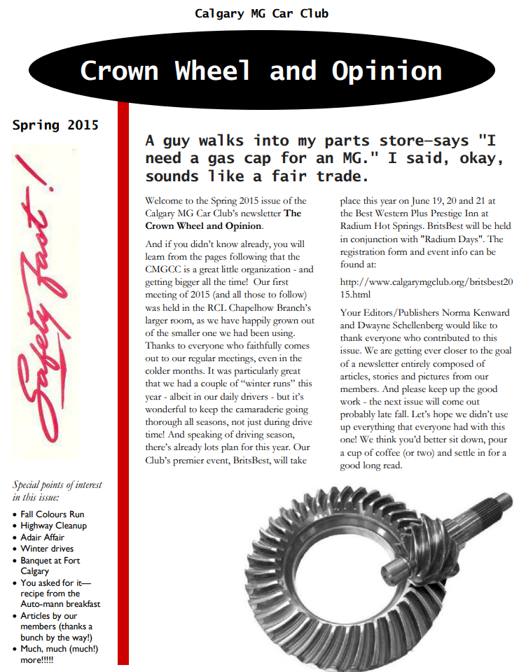 April 2015 Crown Wheel and Opinion